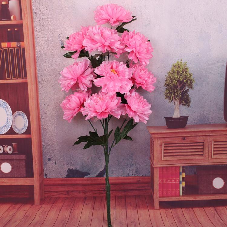 Simulation Peony Flower 10 Heads Rich and Core-spun Peony Simulation Flower Wedding Home Studio Decoration Artificial Fake Flower