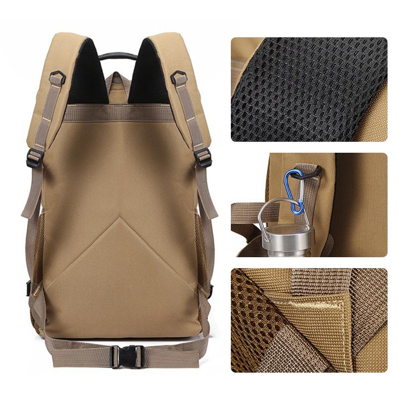 Fashion New Men's Multi-functional Canvas Backpack Waterproof Lightweight Travel Backpack Outdoor Breathable Wear-resistant Sports Backpack