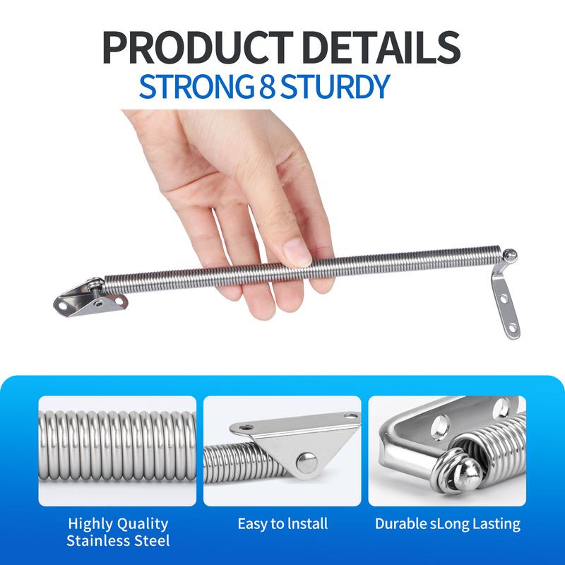 Marine Hardware Boat Spring Hatch Support 2PCS Stainless Steel Top Mounting Bar 8-5/8" Handware for Boats