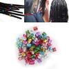 100Pcs Adjustable Dreadlocks Hair Braid Beads Cuffs Hair Decoration Wig Accessories Colorful
