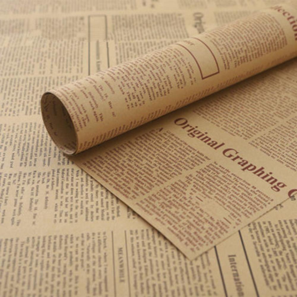 10 sheets per pack, vintage English newspaper kraft paper, brown kraft outer wrapping paper for gift packaging for gift wrapping