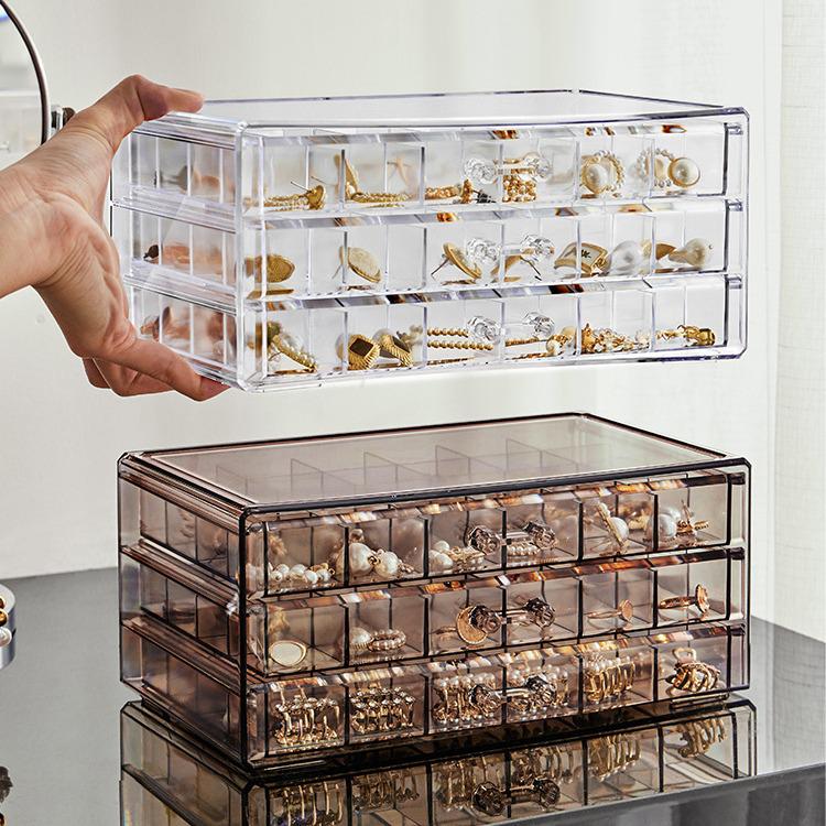 Earring and Necklace Multi-Layer Storage Box with Large Capacity, Anti-Oxidation, and Exquisite Design
