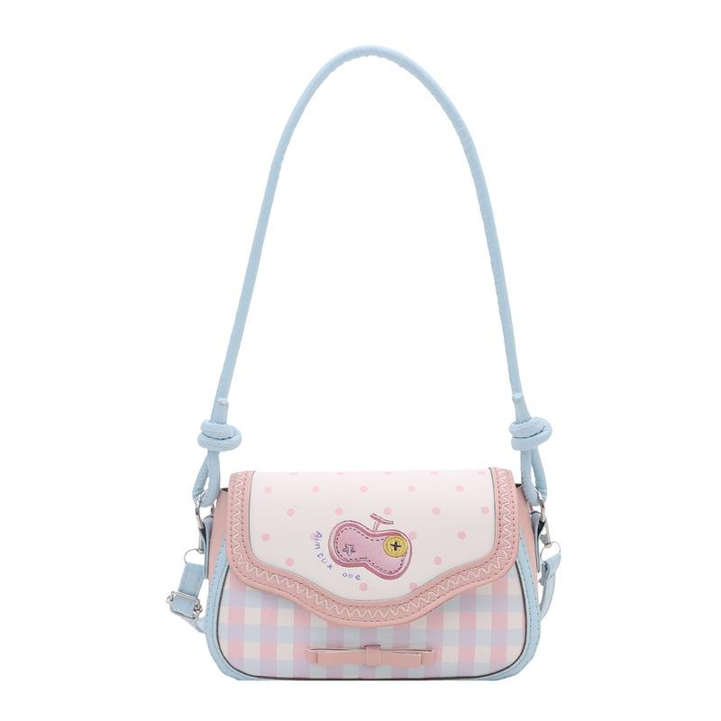 Cute pink apple niche women's bag new underarm shoulder bag portable niche women's bag commuter small square bag