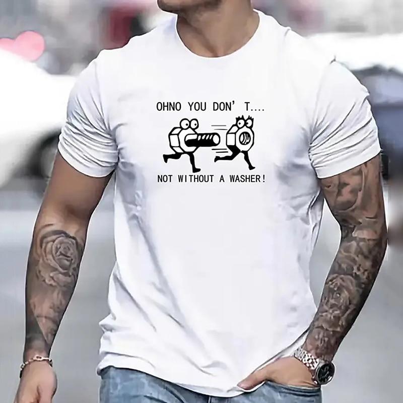 2025 New Funny Print Men's T-Shirt Oversized Loose Round Neck Short Sleeve Top Comfortable And Breathable Men's T-Shirts Apparel