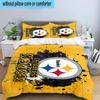 Pittsburgh Steelers Logo Art 3PCS Bedding Set 2D Printing (Includes 1 Duvet Cover + 2 Pillowcases Coreless), Bedroom decor,Fan Gift