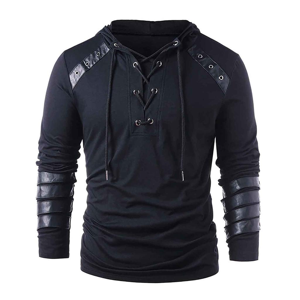 Halloween Men's Gothic Casual Long Sleeve Sweater Pullover Loose Hoodie Top