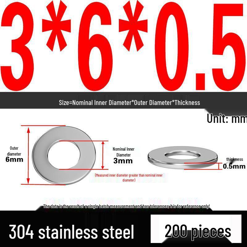Thickened 304 Stainless Steel Flat Washer Spacer (M2-M36)