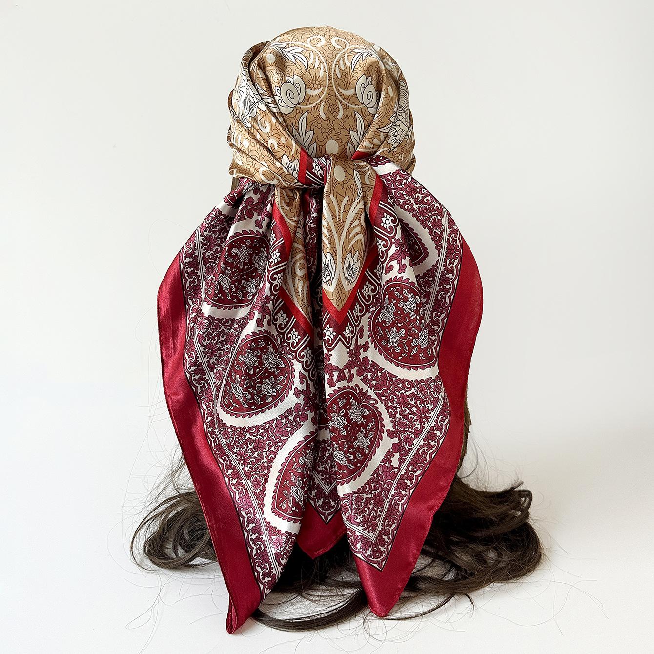 New Arrival: Women s Trendy Oversized Scarf, Wrap-Around Scarf, Satin Fashion Headscarf 90*90cm