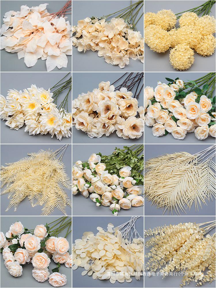 Champagne Silk Flower Wedding Decor - Artificial Ceiling & Aisle Floristry Elements