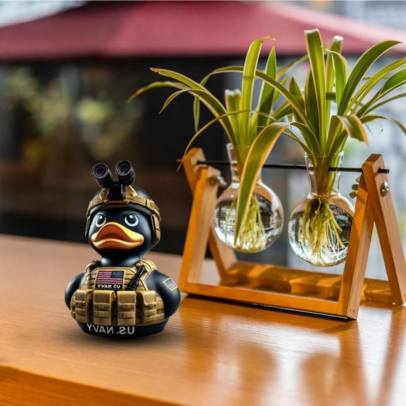 Armed Army Duck,Veteran Tribute Duck,Military Uniform Armed Forces Resin Ducks for Jeeps Ducking,Veterans Memorial Duck Honoring Veterans Rubber