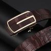 New Belt Men'S Fashion Simple Crocodile Pattern Cowhide Automatic Buckle Belt Middle-Aged And Young Business Leather Jeans Belt