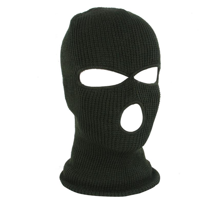 Maska na całą twarz Czapka z dzianiny z 3 otworami Zimowa maska typu beanie Czapka z daszkiem Nowe czarne ciepłe maski na twarz
