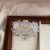 Light Luxury Crystal Pearl Stud Earrings White Flower Beaded Women'S Natural Exquisite Flower Earrings Earrings