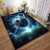 Glowing Soccer Ball on Field with Lightning and Futuristic Design Suitable for use as an anti-slip for living room bedroom sofas