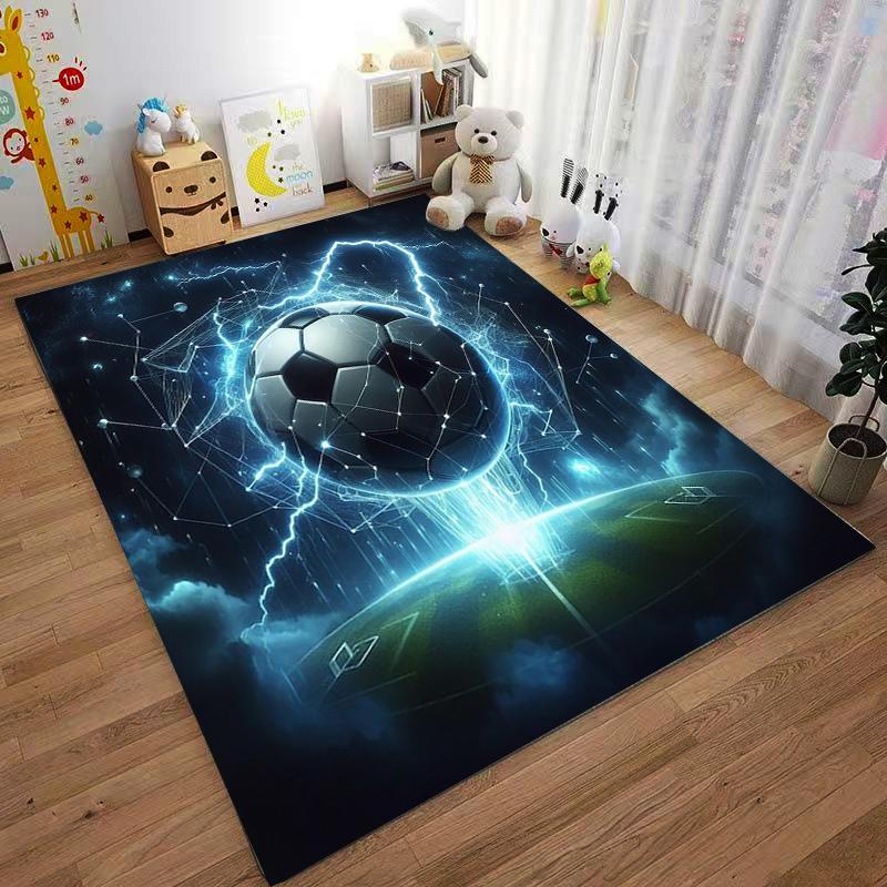 Glowing Soccer Ball on Field with Lightning and Futuristic Design Suitable for use as an anti-slip for living room bedroom sofas