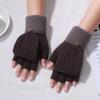 Autumn new student gloves cashmere half finger flip gloves couple gloves knitted jacquard thermal gloves