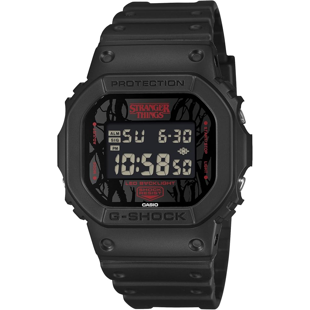 

Годинник Casio G-Shock (Офіційний японський продукт) Модель співпраці Stranger Things DW-5600STT-1JR Чоловіча Чорна