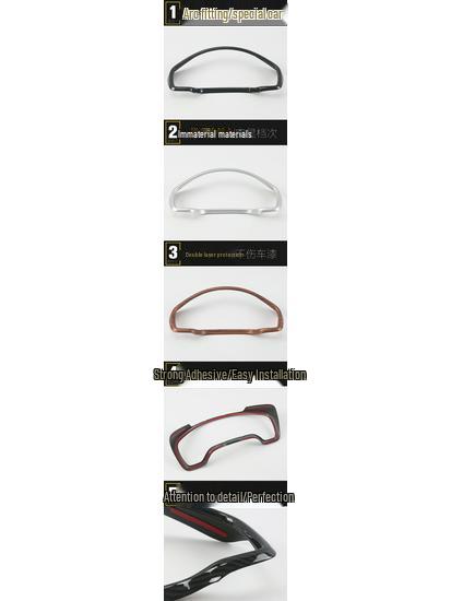 Compatible 17 CRV Dashboard Trim Kit: Bright Ring, Console, Steering Wheel, Decorative Frame Stickers for Car Accessories.