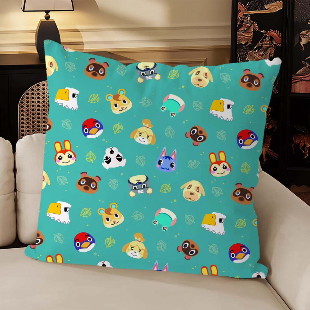 Game A-Animal Cute C-Crossing Cushion Cover Sofa Living Room Bedroom Headboard Backrest Cushion Square Cushion Nap Time Pillow C