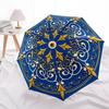 1pc Ornate Mandala Automatic Folding Umbrella, Lightweight Retractable Compact Travel Umbrella, 8-Rib Sturdy Frame133
