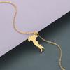 Kinitial Fashion Design Charms Italian Map Pendant & Necklaces for Women Girl Kolye Stainless Steel Choker Jewelry