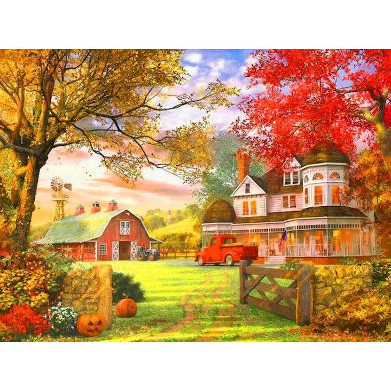 

DIY Diamond Painting By Numbers Kill Time Countryside Landscape Coloring On Numbers For Adults On Canvas Diy Crafts Wall Decor 20x30cm no frame