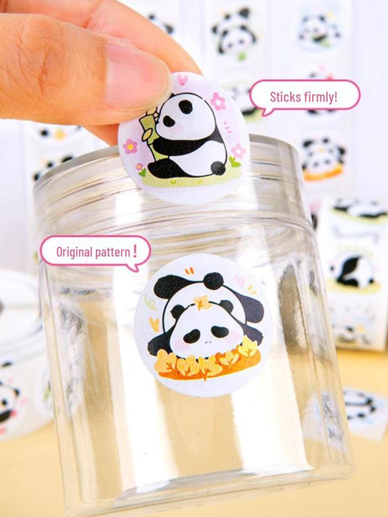 Chinese Style Cute Panda Stickers for Kids: Small Animal Designs for Water Bottles, Journals, and Rewards