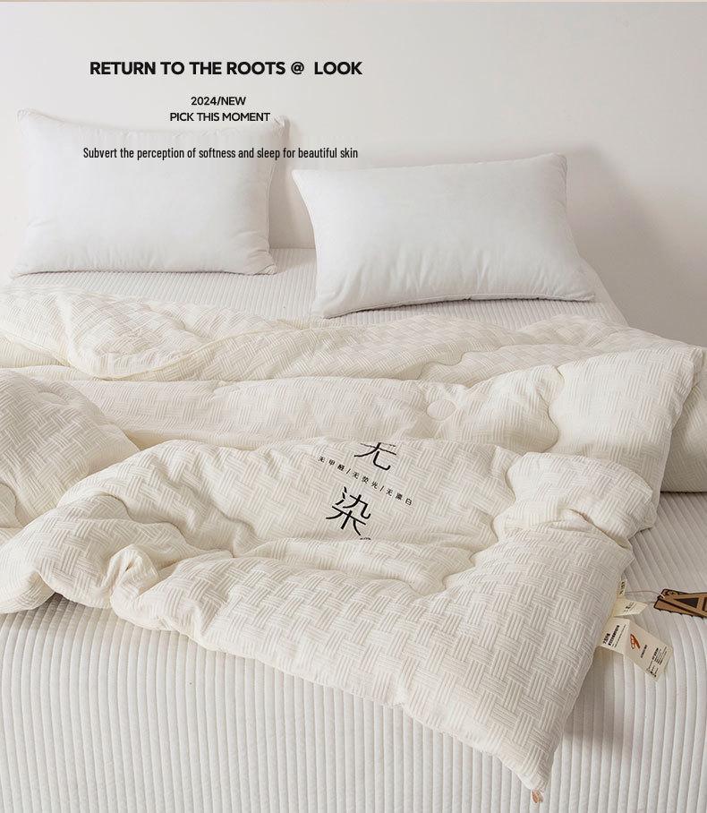 2025 A-Class Washed Cotton Waffle Soybean Winter Quilt Blanket Comforter Core - Thickened Solid Color