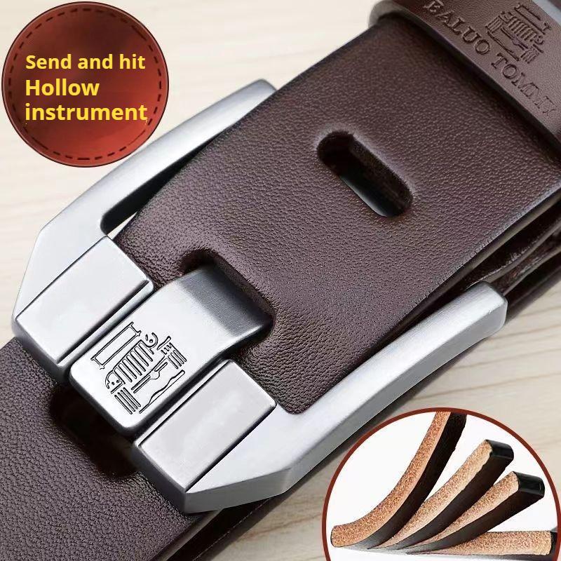 Men's Belt Pin Buckle Genuine Leather Business Leather Youth Belt Daily Buckle Men's Belt Casual Belt