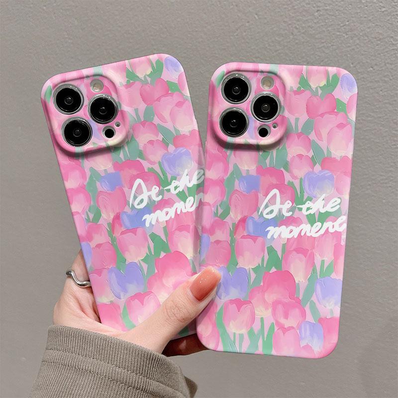 Tulip Flower Phone Case for Oppo Reno14 Reno13 Reno12 Reno11 Reno10 Reno8 Reno7 Reno6  F Z T SE Pro 4G 5G Glossy Film Hard PC