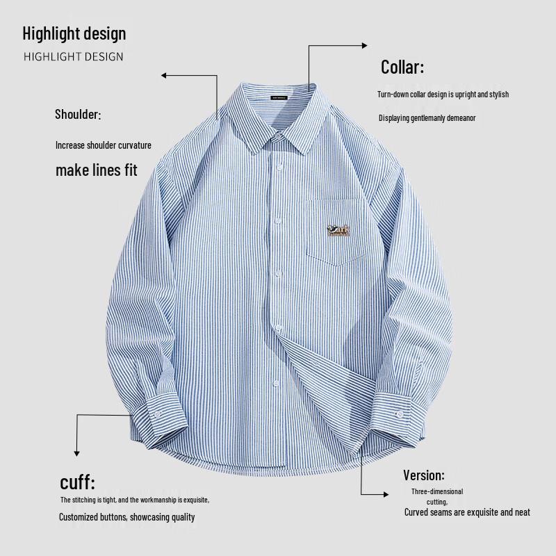 Mark Fairwhale Men's Striped Oxford Long-Sleeve Shirt