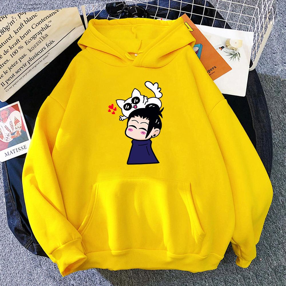 Geto Suguru a Gojo Cat in Love Anime Jujutsu Kaisen Hoodie 2023 Dámské Harajuku Mikiny Unisex Kawaii Vintage mikiny Korea