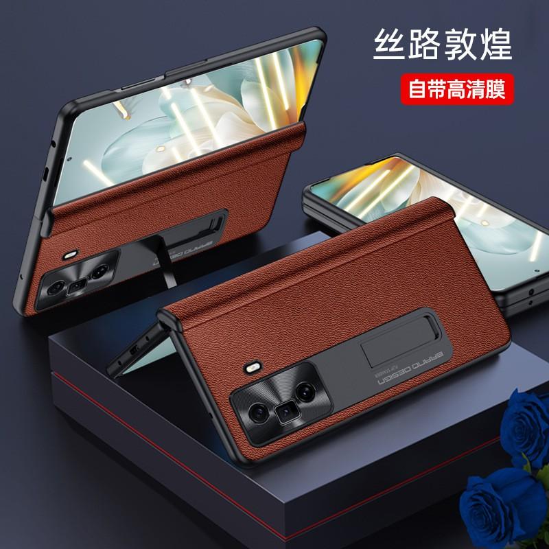Premium Genuine Leather Flip Case Honor Magic Vs3 With Built-in Kickstand Magnetic Full Protection Screen Protector