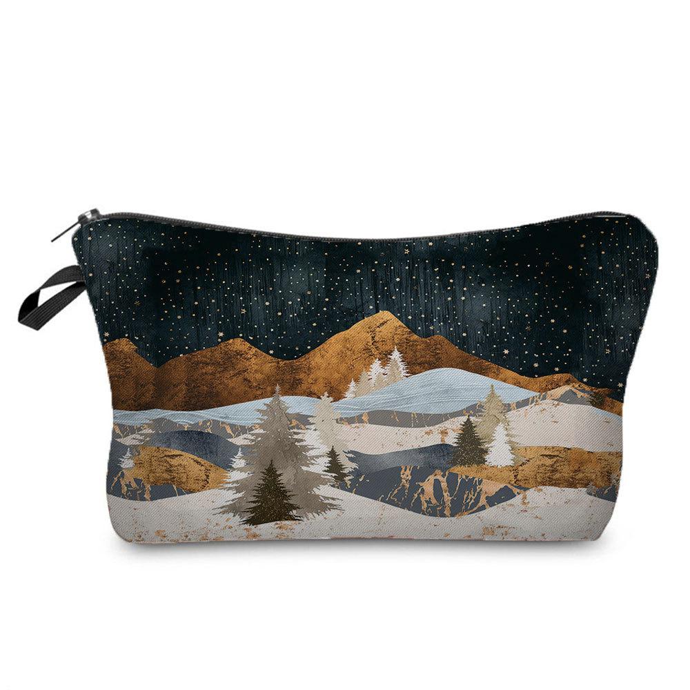 Women Landscape Painting Print Cosmetic Bag Toiletries Organize Travel Storage Case 6672