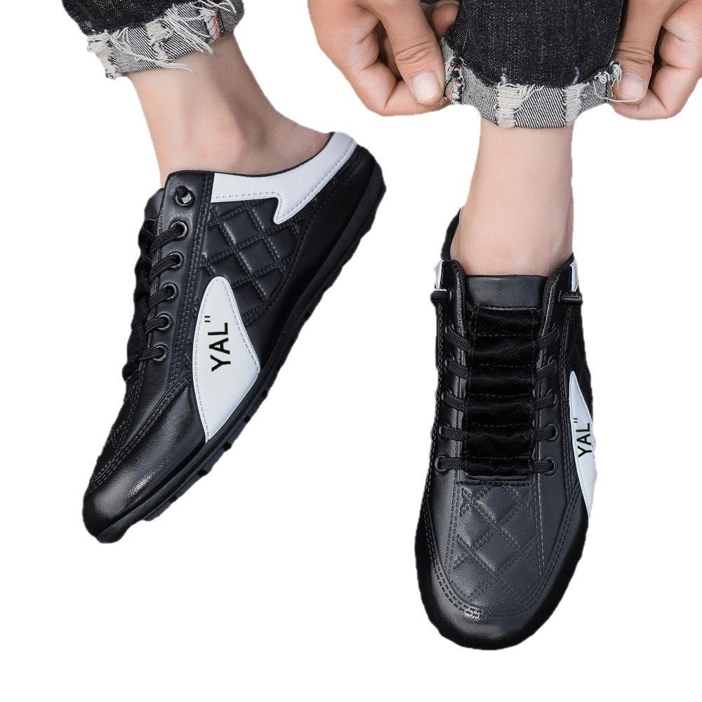 Pánské boty nové letní prodyšné pantofle s uzavřenou špičkou, korejská verze trendy ležérních bot, módní řidičské boty Doudou