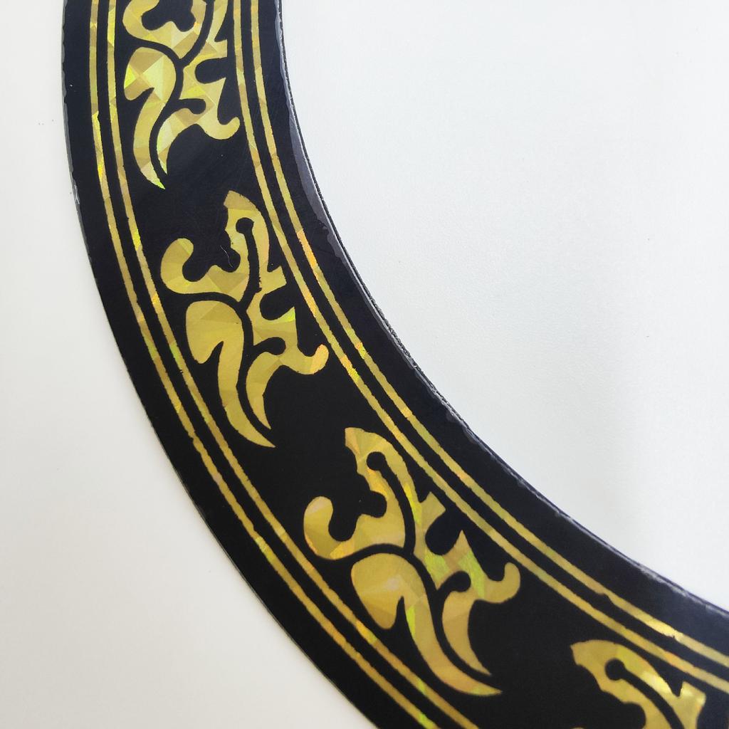 Folk Guitar Soundhole Stickers Durable PVC Self-Adhesive Soundhole Rings Decorative Protective Stickers for Classical Guitars with Adhesive Backing