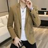 Pánský třídílný oblek střihu slim fit v korejském stylu na svatby a business casual