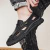 Handmade Summer Men's Sandals Leather Men's Shoes Casual Trekking Sneakers Outdoor Comfortable Breathable Travel Driving Shoes