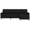 VidaXL Canapé à 3 places avec repose-pieds Noir 210 cm Tissu, canapé, canapé de salon, canapé 3 places en tissu, canapé 3278253