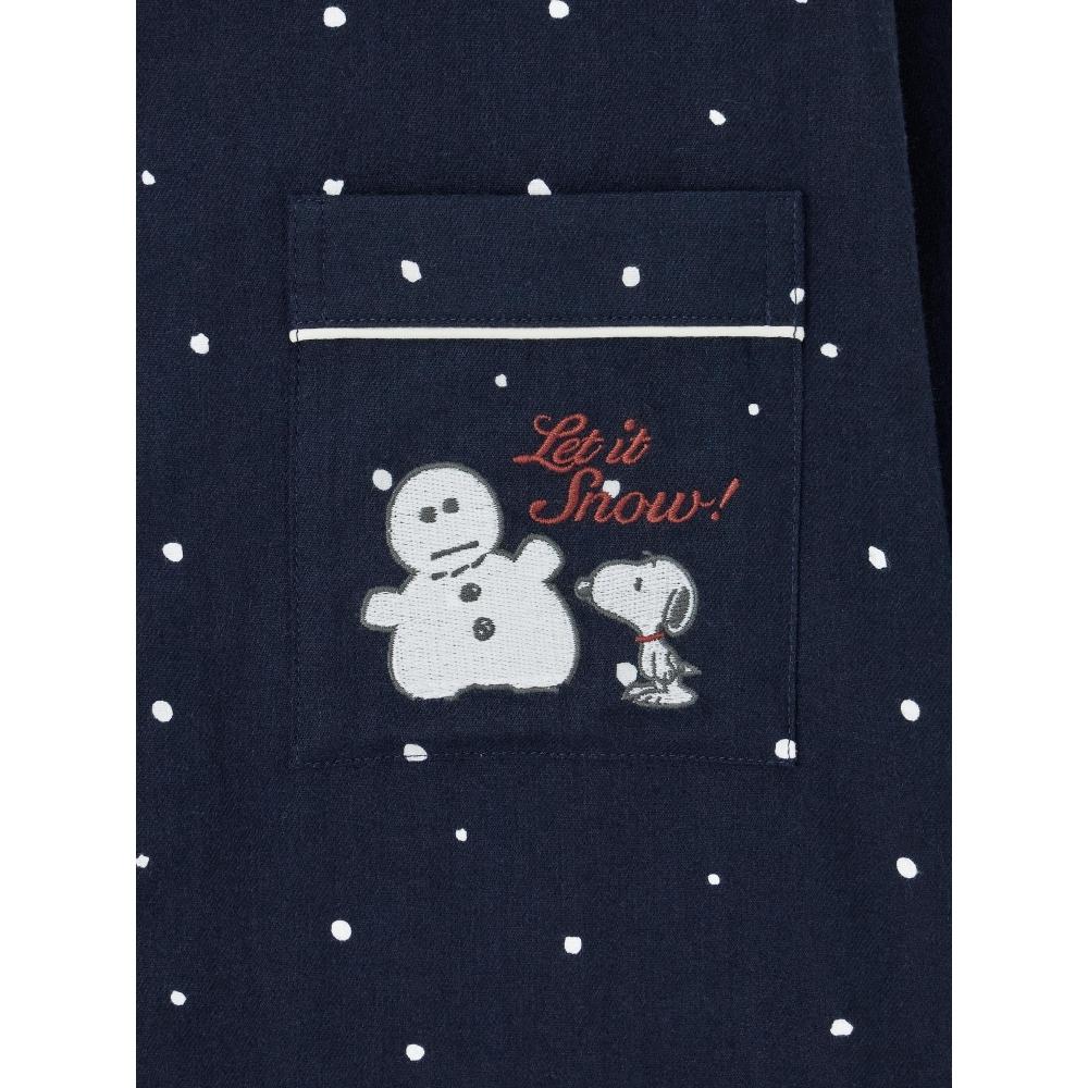 Gu By Uniqlo Flannel Pajamas Long Sleeves Long Pants Peanuts