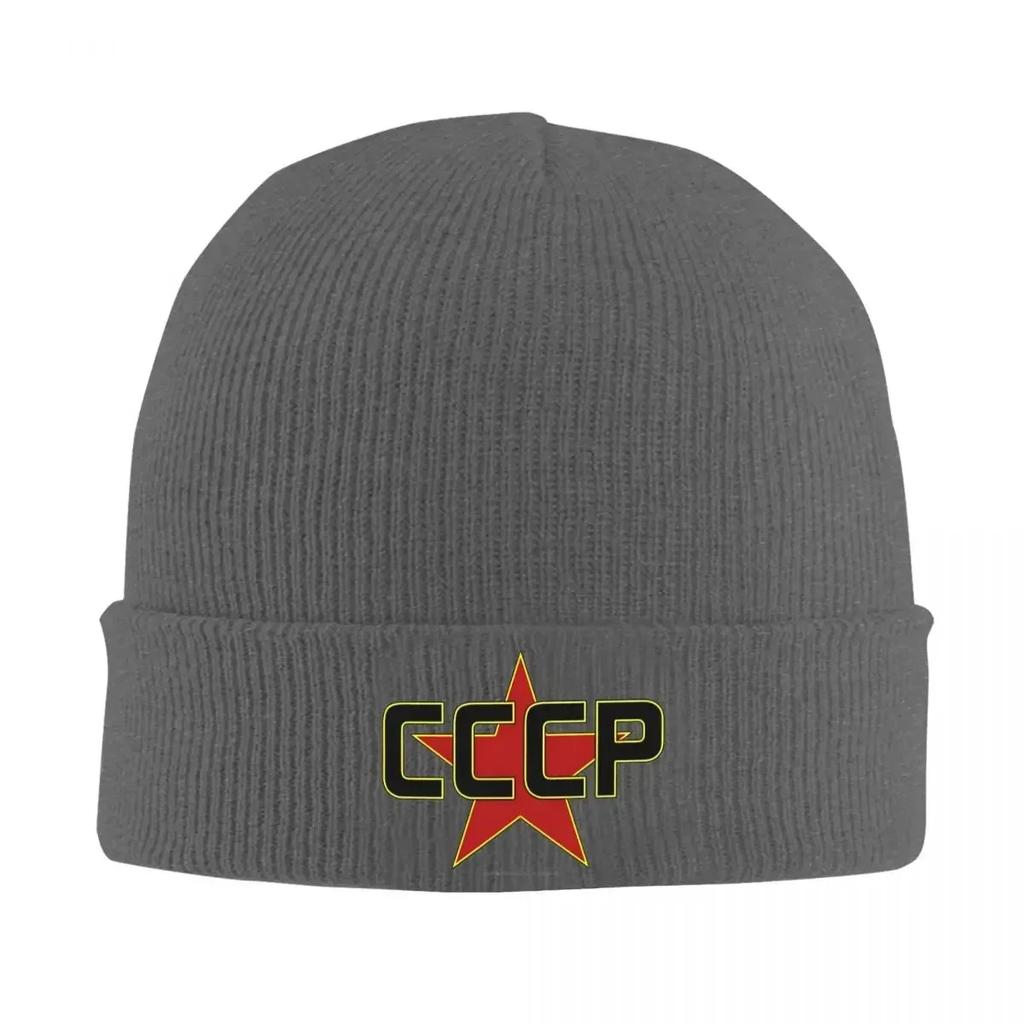 CCCP Over The Red Star Knit Hat Beanies Autumn Winter Hat Warm Casual Caps Unisex Women
