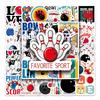 50Pcs Bowling Ball Stickers Various Lovely PVC Adhesive Removable Ball Decals DIY Decoration Waterproof Scrapbook Luggage Water Cup Sports Graffiti