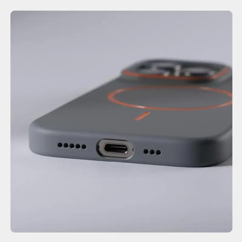 Εξαιρετικά λεπτή Απλή Θήκη Magsafe για iPhone 16 Pro Max 14 13 12 Plus 15 Pro Ματ Χρώμα-Συνδυασμός Ασύρματη Φόρτιση Σκληρό Κάλυμμα Τηλεφώνου από PC