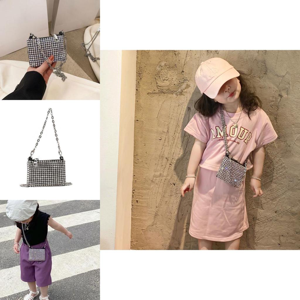 Miniature Stylish Girls Handbag With Sparkling Rhinestones Perfect For Kids