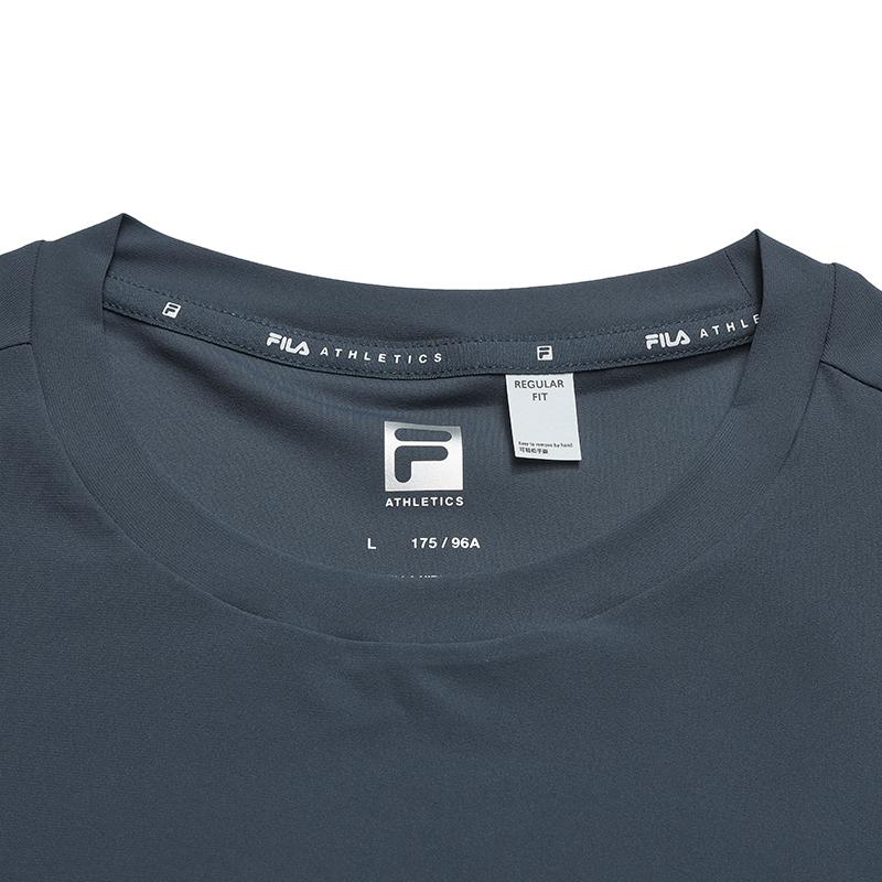 FILA Fitness Simple Sports Training Comfortable Versatile Breathable Knitted Short Sleeve T-Shirt Men tops Graphite-Gray A11M621109FDY