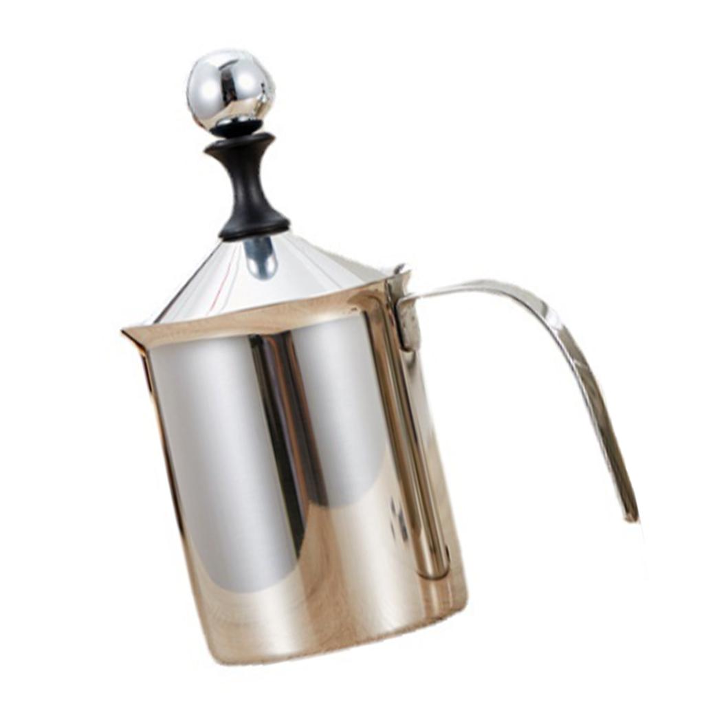 Manual Milk Frother Fine Foaming Ergonomic Handle Stainless Steel Coffee Milk Frother for Home Use