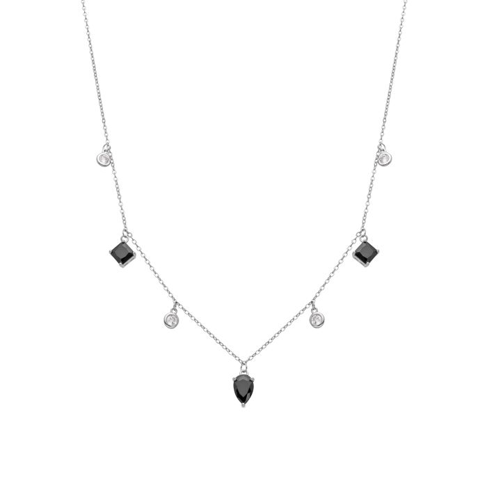Collier - LUXENTER - Irul - Argent sterling 925 - Onyx (zircone) - Finition rhodiée