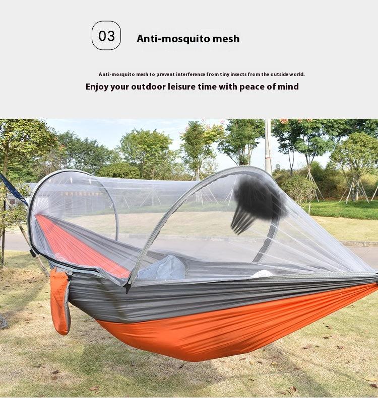 Outdoor Camping Hammock Anti-mosquito Anti-rollover With Mosquito Net Single Double Parachute Automatic Hanging Bed