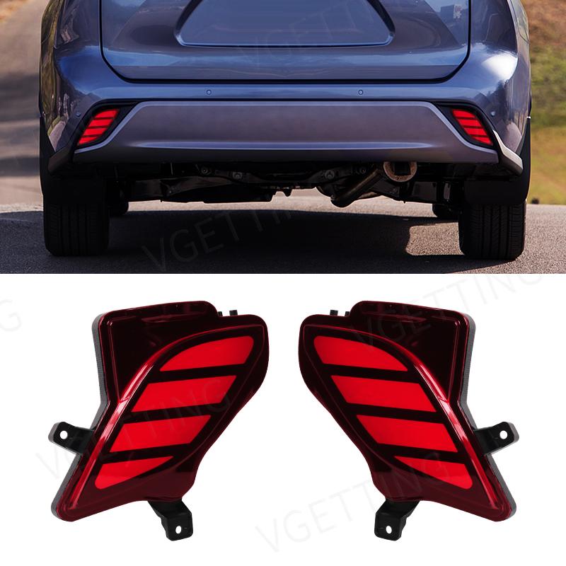 For Toyota Highlander    Car LED Rear Bumper Light Reflector Dynamic Turn Signal Light Fog Brake Lamp Waterproof 12V Red Style A