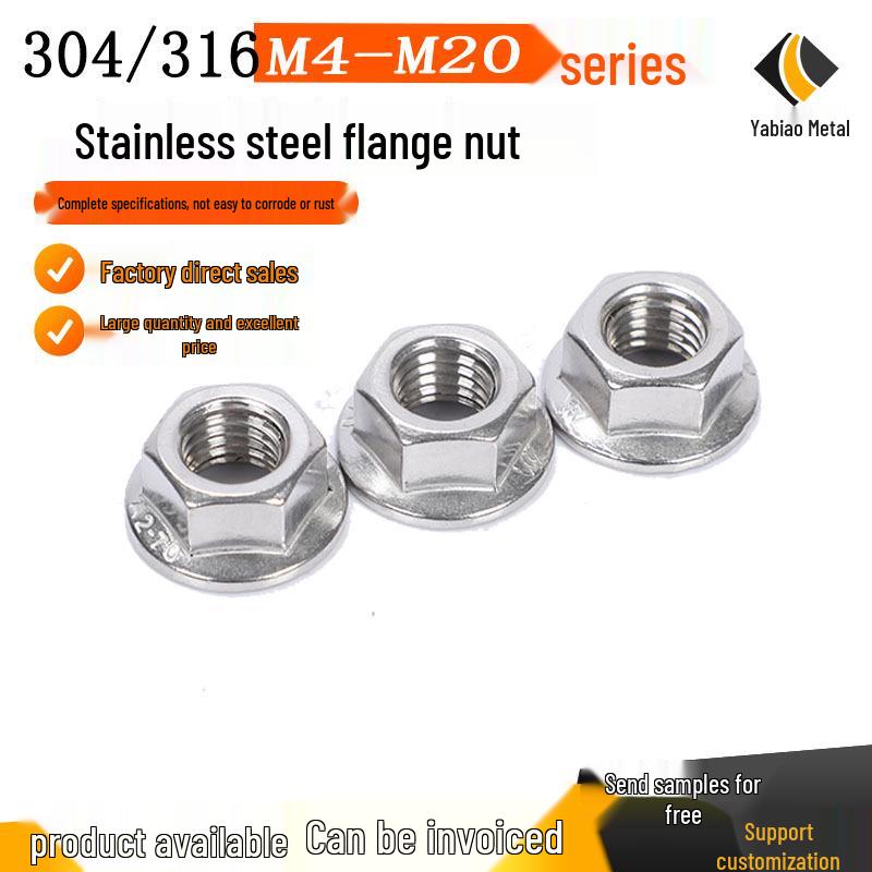 304 Stainless Steel Anti-Slip Hex Flange Lock Nut (DIN6923)